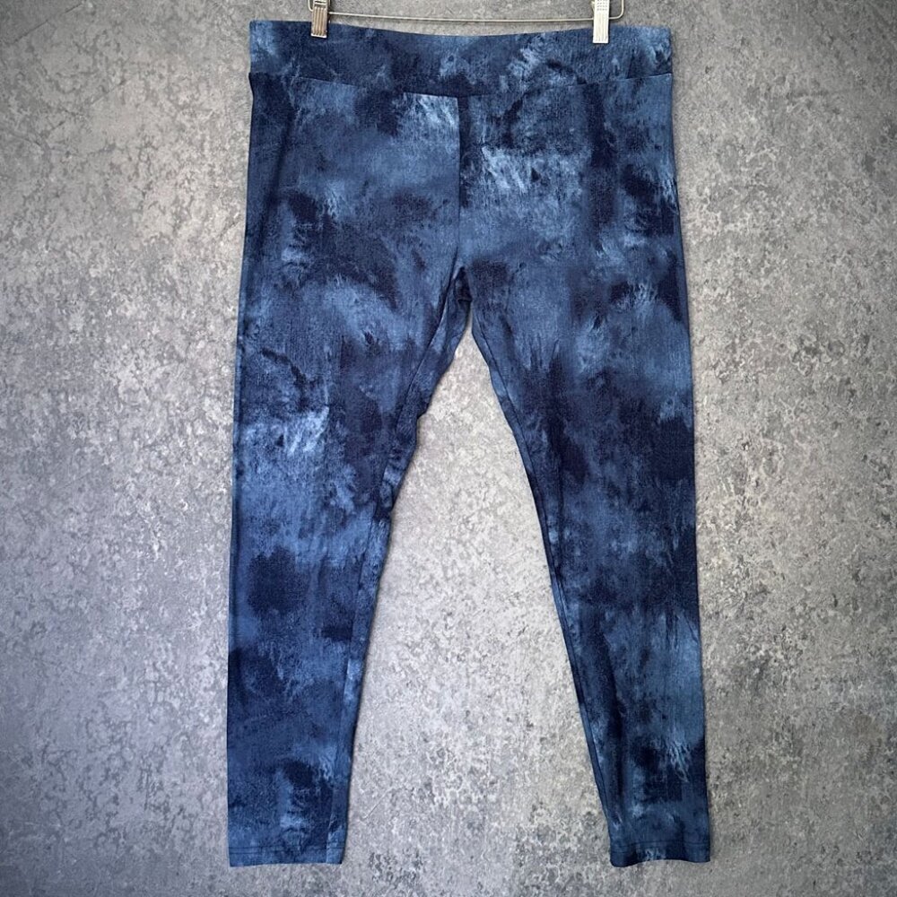 Time And Tru Blue Stretch Leggings, Women's XXL (20), EUC